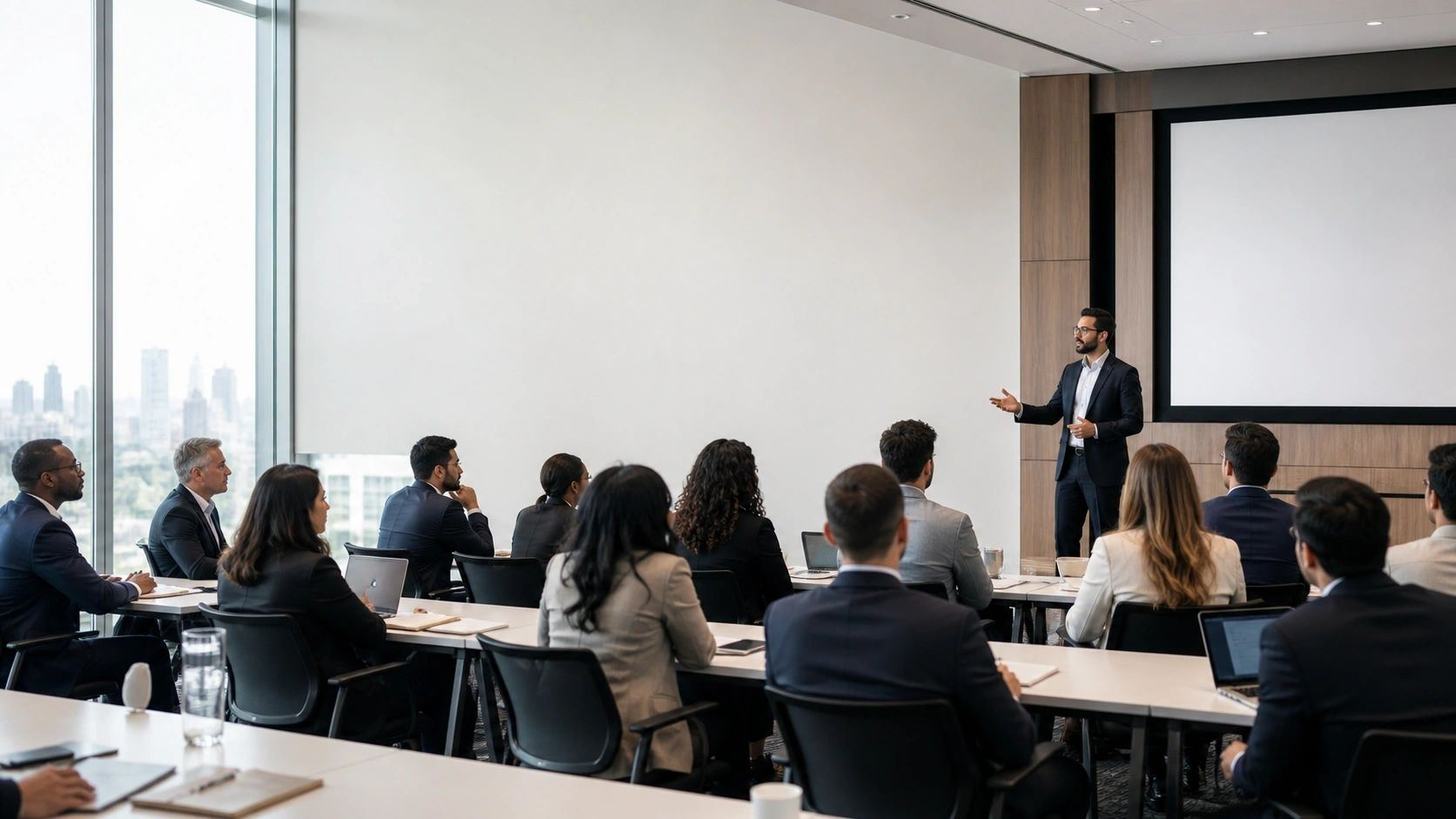 A GGG facilitator leading a professional training session